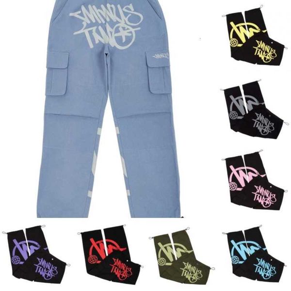 

new minus 2023 two cargos usa style fashion print high street men's streetwear pants hip hop skateboard clothes minustwo xqg4, Black