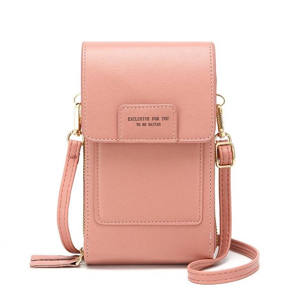 

small crossbody shoulder cell phone bag for girls touch screen cellphone bags card holder wallet purse and handbags, Black;red