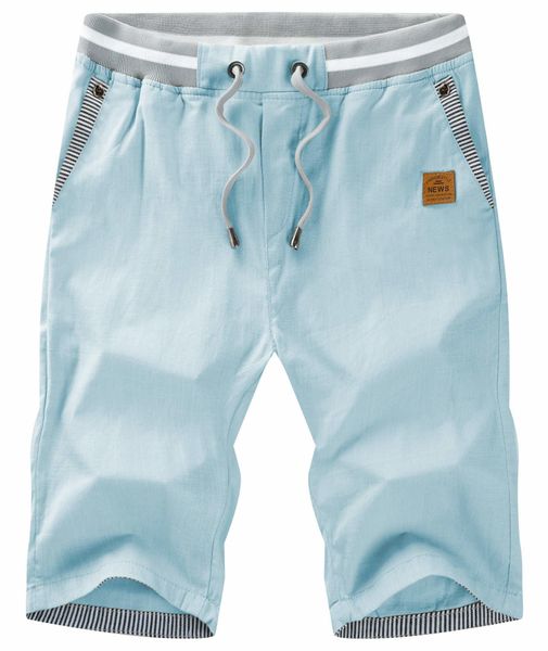 

men's pants shorts summer casual cotton fashion style boardshort bermuda male drawstring elastic waist breeches beach 23412, Black