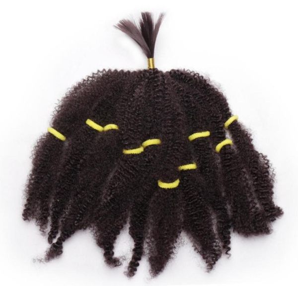 

2021 fashion mongolian afro kinky curly hair bundles bulks synthetic hair extensions short blonde 10inch braided hair for bl5791496, Black
