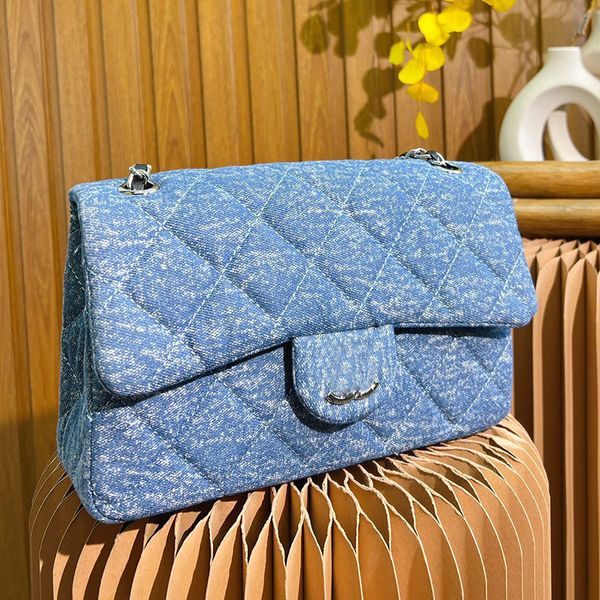 

women vintage denim classic flap cf bag designer medium quilted tote tie dye matelasse chain large capacity crossbody shoulder handbags purs