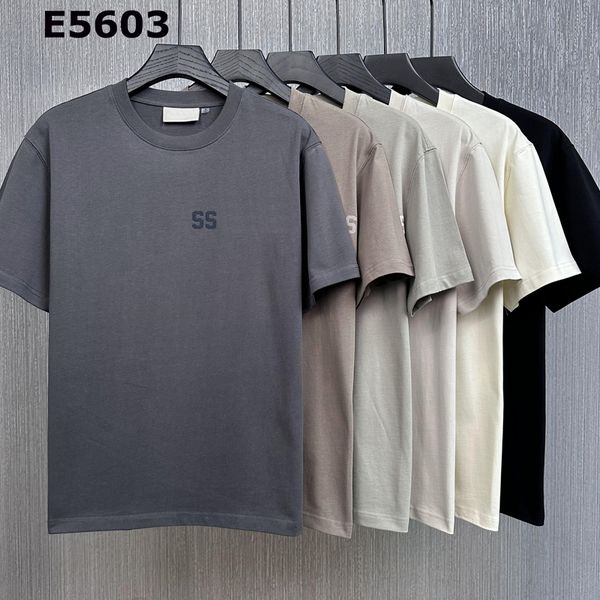 

23ss summer men cotton tee plus size t shirt flocked logo vintage fashion skateboard streetwear tshirt 3xl 5603, Black;brown