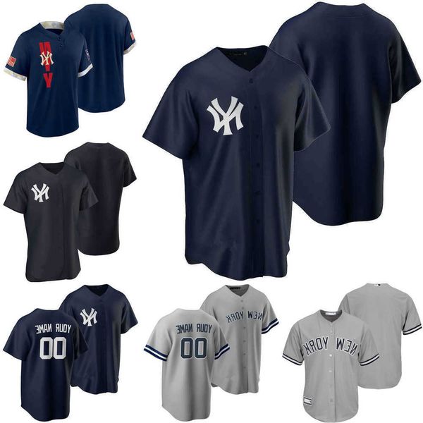 

2022 baseball jerseys custom jersey mens women youth new''york''yankees''27 giancarlo stanton 25 gleyber torre, Blue;black