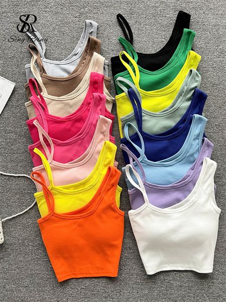 

camisoles tanks singreiny sports knitted women's summer tank solid backless high street tank women's ultra thin beach belt 230412, Black;white