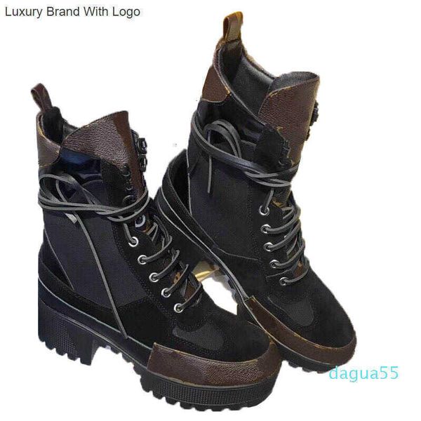 

l bag handbags luxurys designers women booties ladies ankle boot fashion womens autumn winter high heel short platform leather boots vzfh, Black