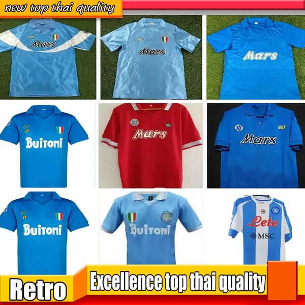 

91 93 retro napoli soccer jerseys blue classic shirts maradona 1987 1988 naples zielinski hamsik 87 88 89 insigne football shirt, Black;yellow