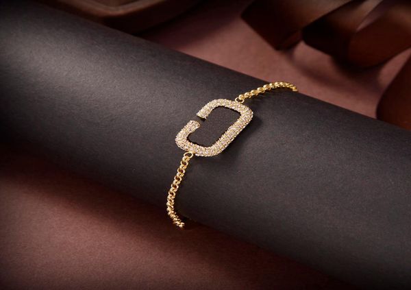 

elegant golden bracelet fashion designer jewelry for womens diamond chain bracelets luxury letter bracelet women 22036125313, Black