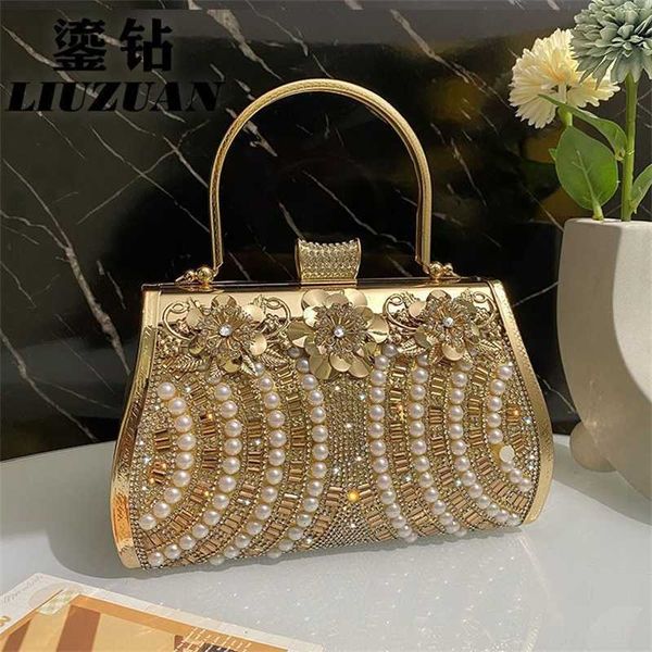 

discount luxury designer totes handbag high end diamond embellishment full diamond water diamond women's new mouth gold crossbody one s
