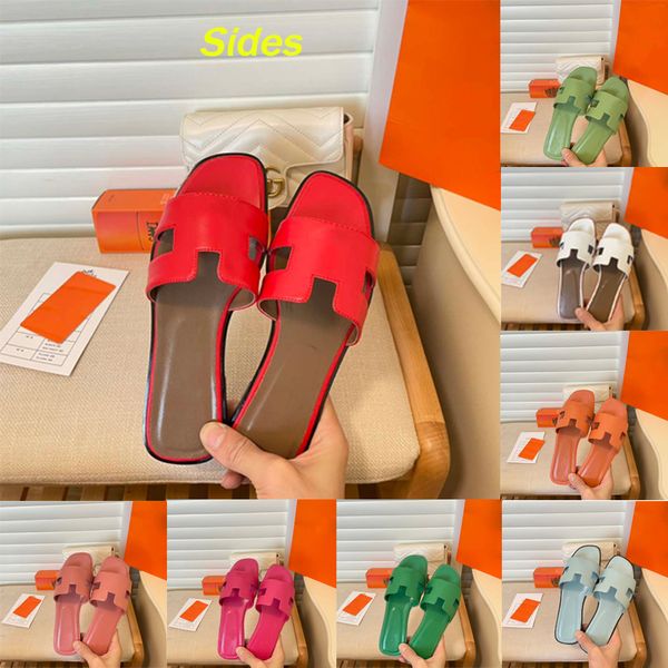 

designer sandal women slides summer rubber big head slides orange black green shoes flat slippers with lshl