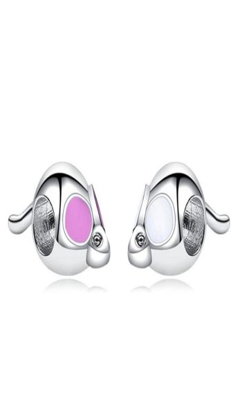 

painted pink or white mouse charm bead big hole fashion women jewelry european style for diy bracelet necklace panza0061123977133, Bronze;silver