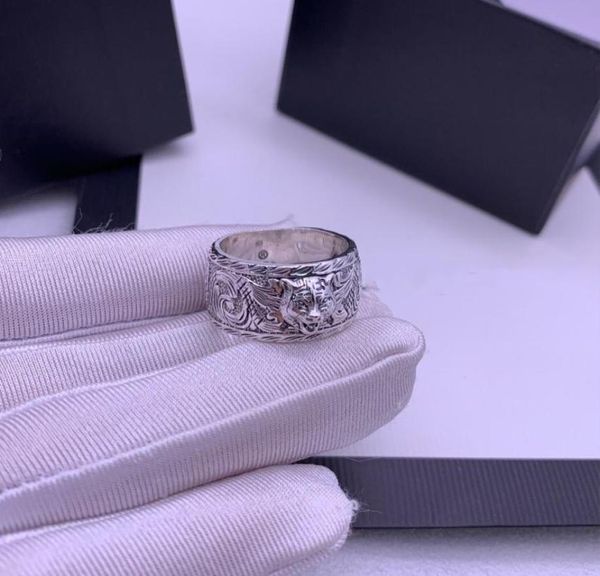 

stones tiger head 925 sterling silver ring couple personality trend ring lovers ring fashion jewelry supply8598196