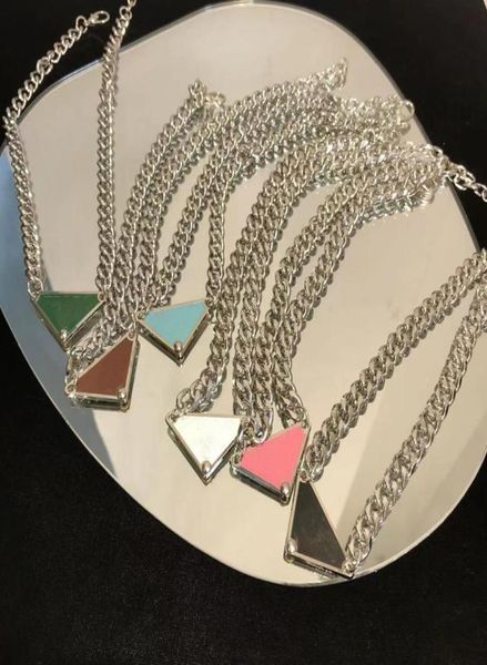 

2021 luxury pendant necklaces fashion for man woman 48cm inverted triangle designers brand jewelry men women highly quality8490891, Silver