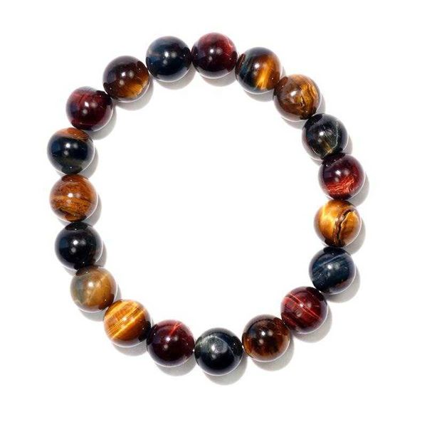 

chakras bracelets venta al por mayor a granel cristales pulseras al por mayor ojo de tigre pulsera tricolor pulsera con cuentas, Black