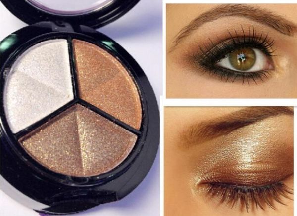 

cosmetic 3 colors girl makeup neutral eye shadow with mirror brush8194820