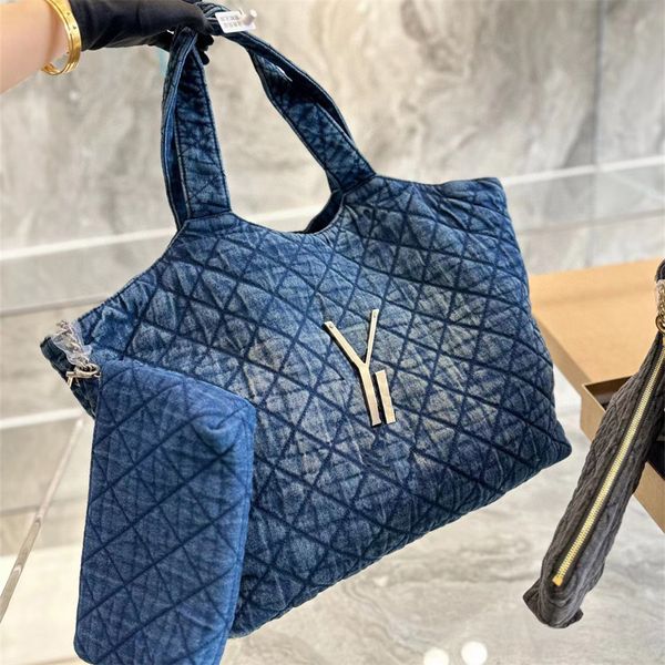 

oversize womens totes large capacity icare maxi shopping bags sunmer beach denim canvas handbags gold letter supersoft designer crossbody sh