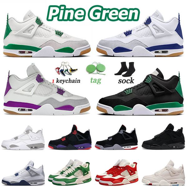 

og military black 4s basketball shoes men women jumpman 4 sb pine green red thunder black cat infrared bred university blue royalty mens tra