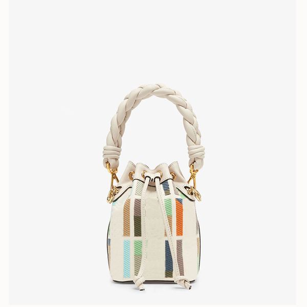 

mini drawstring bags tote lady luxury canvas crochet bucket bag interior pocket drawcord handle patchwork purses womens handbag crossbody ba