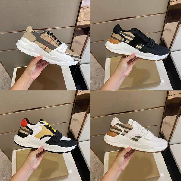

designer men rhyton casual shoes mens sneaker fashion shoe platform sports trainers mouse wave mouth tiger web, Black