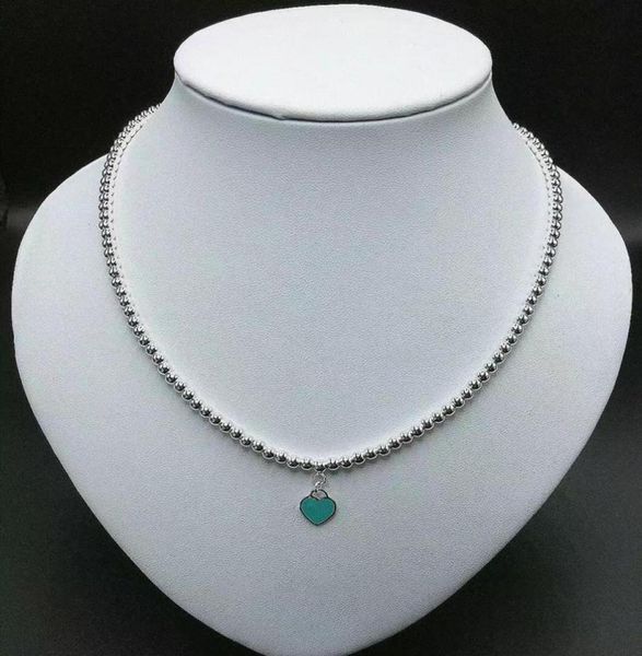 

chains 11 925 sterling silver classic fashion mini epoxy heart pendant 4mm round bead necklace ladies holiday jewelry gift2307682