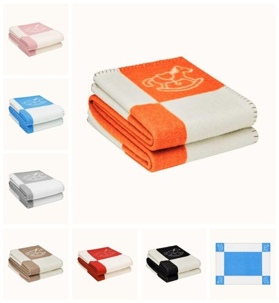 

home textiles blanket designer horse wool blankets baby pink blue pattern decorative knitting letter sofa quilt for car kid child 1672404
