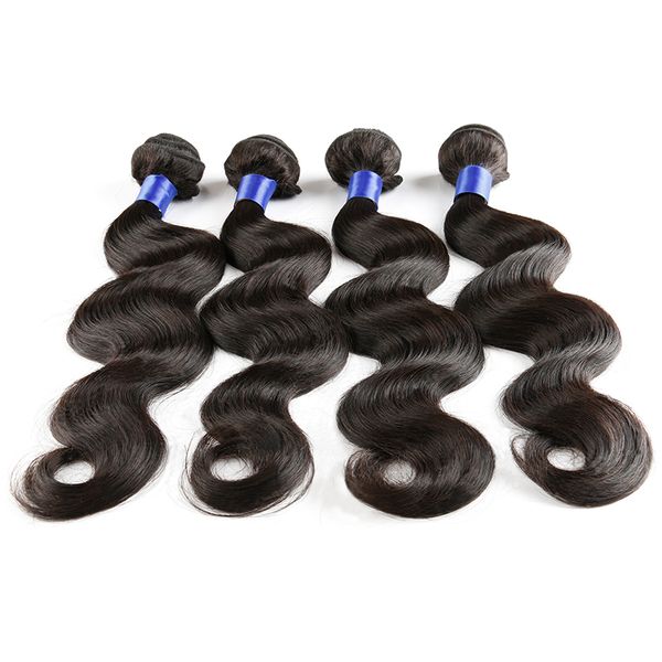 

body wave bundles human hair weave bundles brazilian weave extensions 1/3/4 pcs remy hair body wave extensions 8-30 inch, Black