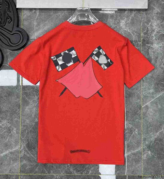 

women's heart classic luxury t shirt ch brand tees mens chromes sanskrit letter short sleeve horseshoe couple designer t-shirts polosh, White