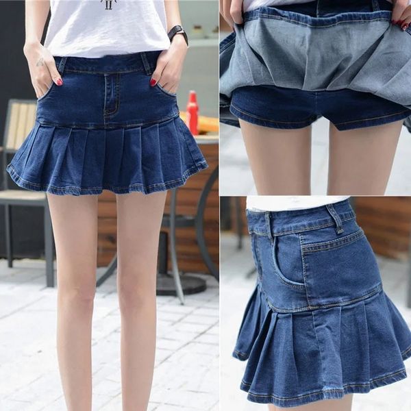 

shorts summer teenage girls denim skirt 415 years children's clothing toddler short pants for blue 6 8 12 14 230412, Black