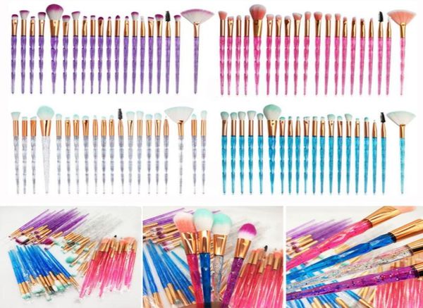 

makeup brush 20pcs cosmetics brushes set foundation blending face powder blush concealers eye shadows lip brushes crystal diamond 1375996