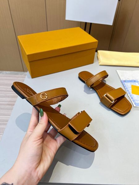 

designer leather ladies sandals summer flat shoes fashion beach women slippers letter drag 0401, Black