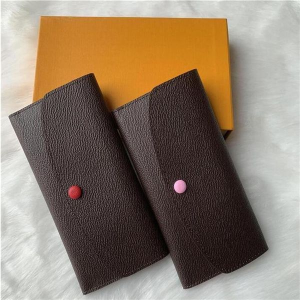 

0148 fashion clutch genuine leather wallet no box dust bag women men purse real images whole 62665263s, Red;black