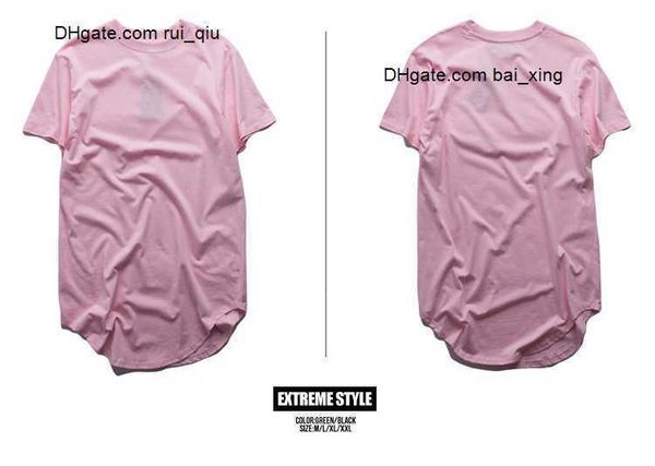 

extended men fashion t shirts longline hip hop tee women swag clothes harajuku rock tshirt homme, White;black