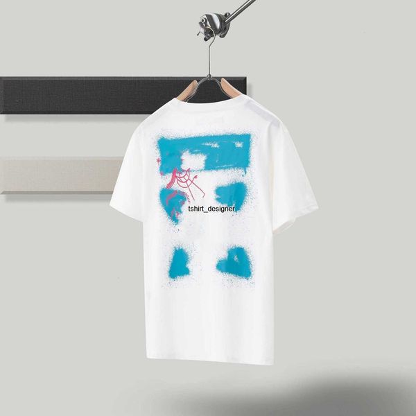 

cloth offs designer summer tide short sleeve ow graffiti arrow print men's and women's large t-shirt 13hqj, White;black