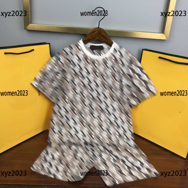 

luxury tracksuits summer kid sets pure cotton baby suit size 110-160 cm 2pcs fashion aop t-shirt and shorts ing, White