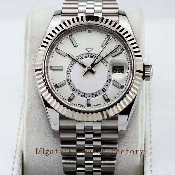 

wristwatch brand luxury new sky-dweller white gold blue dial 42mm jubilee watch 326934 men's automatic mechanical 9003, Slivery;golden