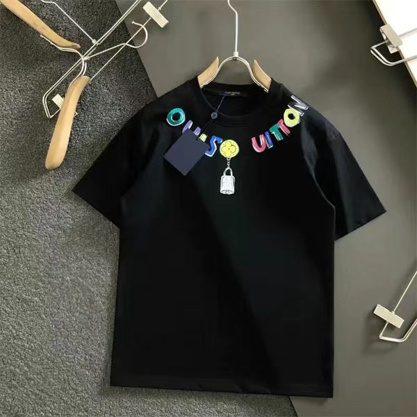 

23ss mens t shirt city limited letters black purple white pink yellow red women with the same casual all-match loose t-shirt trend # m-4xl, White;black