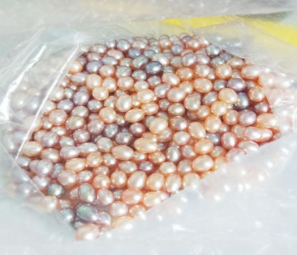 

5a loose freshwater rice pearls 56mm67mm without hole natural different colors for jewelry diy qt1p0058098143, White