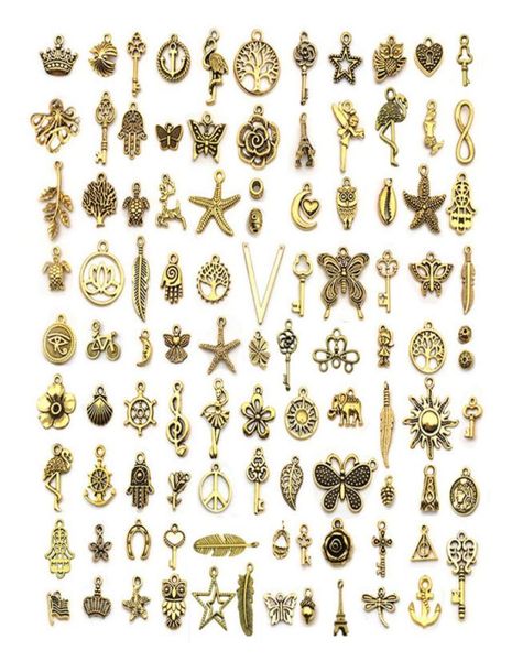 

charms for jewelry making supplies kit mixed smooth tibetan silver metal charms findings diy craft accessories bracelet necklace 8789586, Bronze;silver