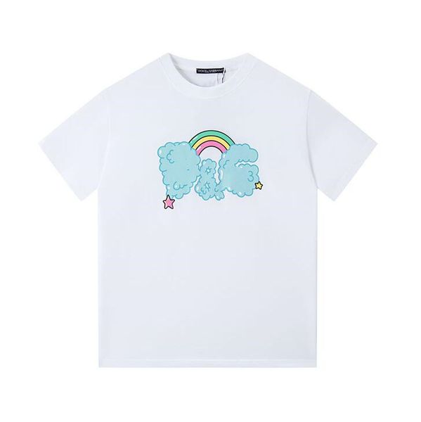 

2023ass classical white designer t shirt summer short sleeve rainbow men women tshirt tee mens clothes, White;black