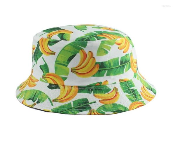

berets panama bucket hat men women summer fishing cap banana grape strawberry print sun protection hip hop gorros fisherman4046456, Blue;gray