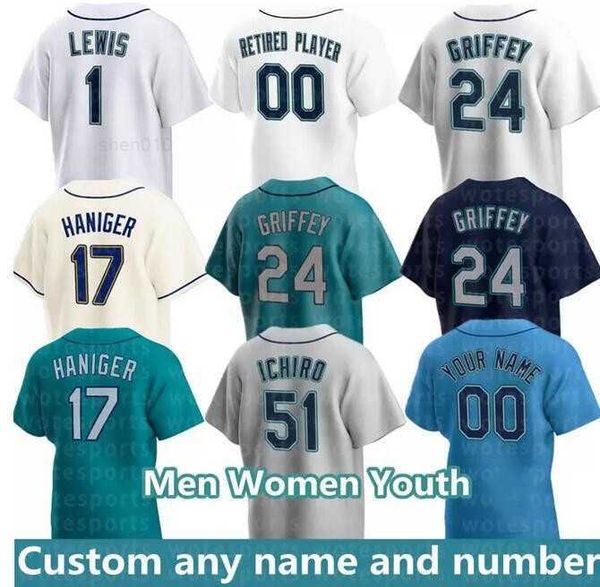 

mariners men women youth seattle 30 trevor gott 68 george kirby 75 andres munoz 56 penn murfee 38 robbie ray 37 paul sewald 24 ken griffey j, Blue;black