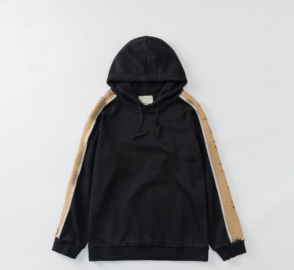 

gll262 autumn hoodies for men sweatshirts women reflective sleeves hooded designer pullover hoodie coat, Black