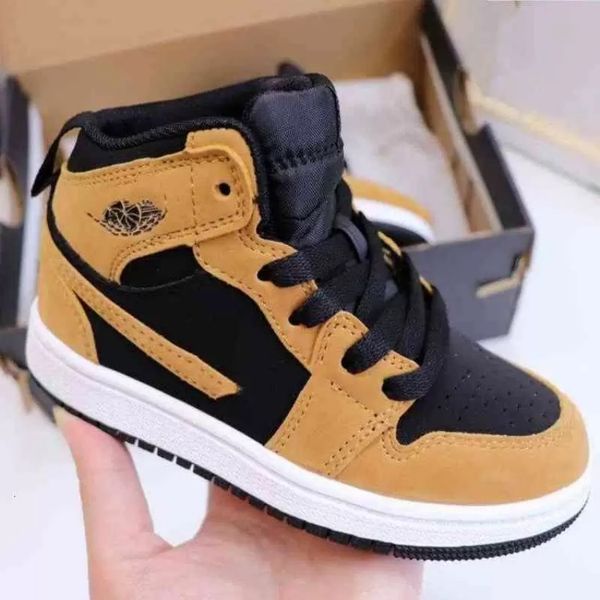 

air jordon 1 jumpman1s infant kids sneakers pink basketball shoes dark mocha designer bag trainers edge glow volt gold high light smoke grey, Black