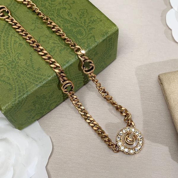 

brand designer pendant necklaces ggity trend luxury women fashion jewelry metal letter double g logo crystal pearl for woman men necklace cj, Silver