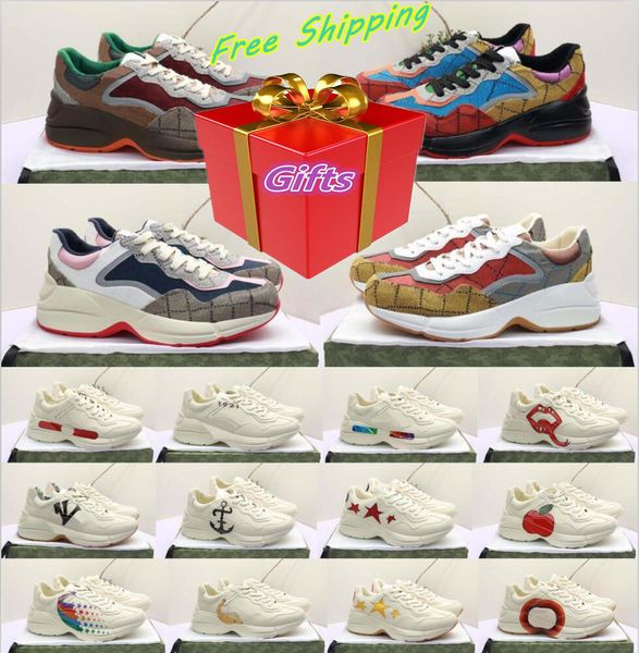 

designer shoes rhyton platform sneaker skateboarding plaid pattern classic suede leather sports shoe men women sneakers running walking blac, Black