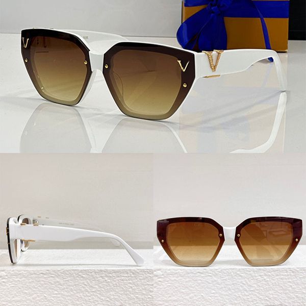 

Rectangular acetate frame with metal logo designer sunglasses fashionable and luxurious mens and womens gradient eye protection Lunettes for leisure vacation