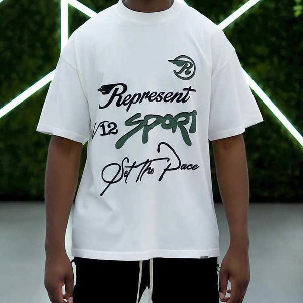 

Men' T-Shirts REPRESENT REP Designer fashion Repeat rep three-dimensional foaming slogan letter short sleeve trendy brand versatile high street loose couple t-shirt, White6