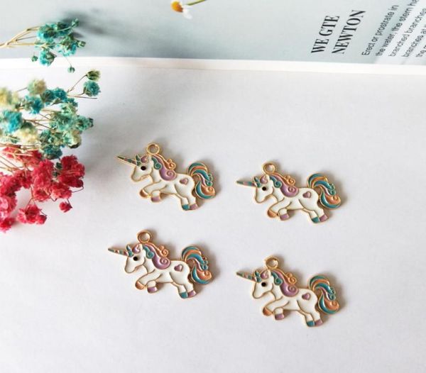 

10pcs classics enamel unicorn charms drop oil kawaii love fit jewelry making fashion earring diy accessories floating3862810, Bronze;silver