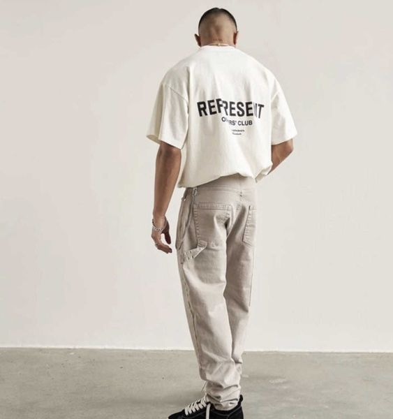 

men's t-shirts represent t shirts the correct version of represent small letters short sleeve high street pure cotton men and women lov, White;black