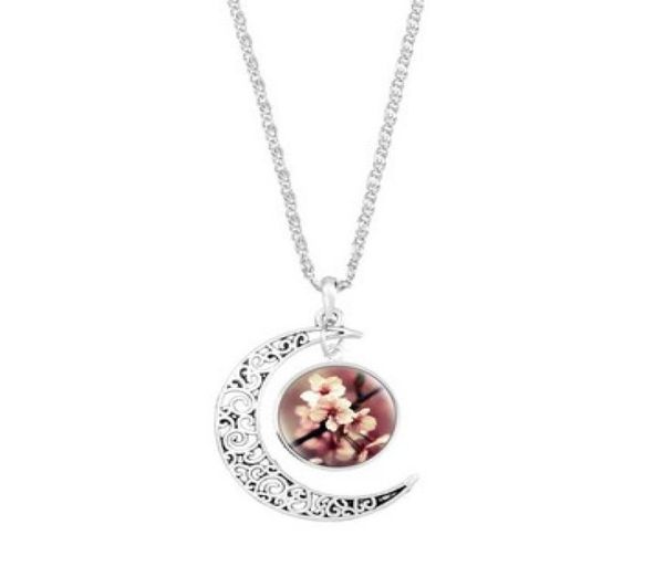 

the tree of life necklaces for girlsladies glass silver plated moon pendant necklaces gift idea woman chokers9183619, Golden;silver
