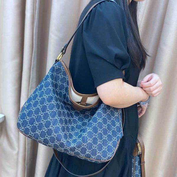 

designer bag stinky egg home antique bag underarm bag denim letter flower shoulder bag women's large bag summer large capacity tote bag